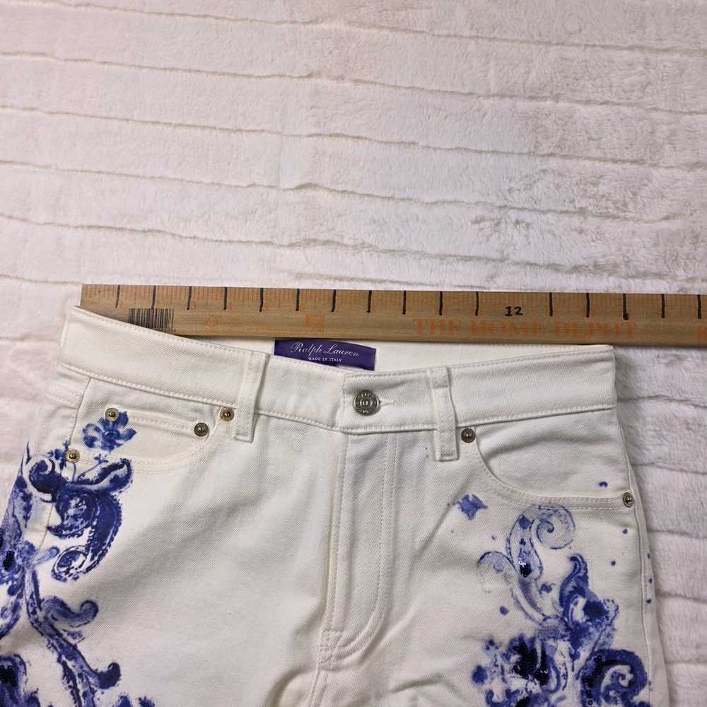 Ralph Lauren Purple Label Paisley Floral 160 Slim Denim Jeans Womens 29* $1990 - Picture 7 of 11